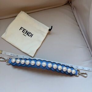 Fendi bag strap white pearl